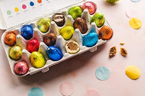 Martin’s Chocolatier 18 Mini Quail Eggs for Easter Egg Hunt Praline Chocolate Eggs Foil Wrapped | Chocolate Gift for Easter…