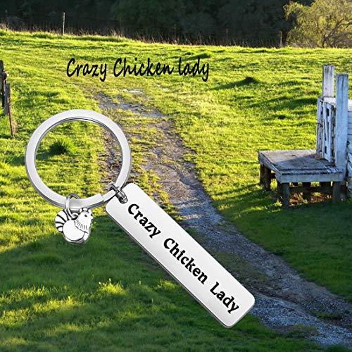 Crazy Chicken Lady Keychain Chicken Lover Gift Country Girl Gift Farm Girl/Wife Gift (crazy chicken lady keychain)