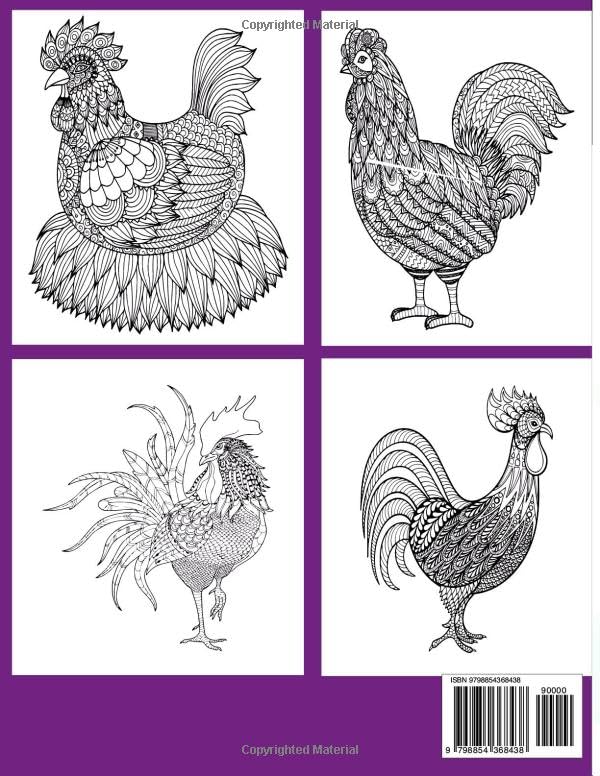 Chicken Coloring Book For Adults: (A Coloring Book for chicken Lovers for Stress Relief & Relaxing)